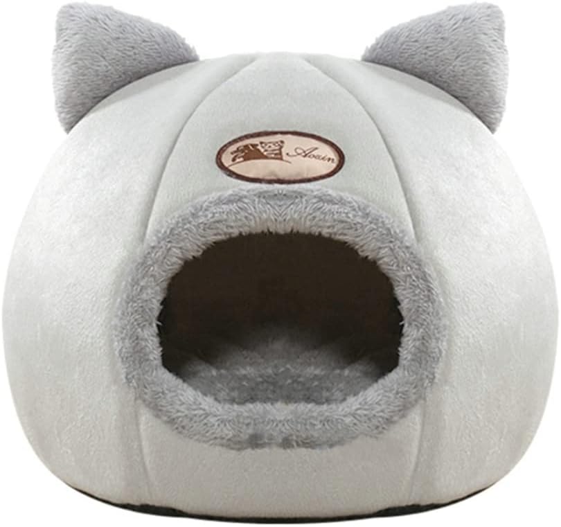 Cozy Cat Cave Bed for Ultimate Winter Comfort - Large Plush Tent for Cats and Small Dogs