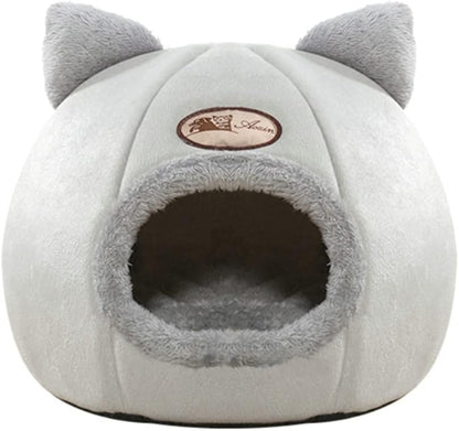 Cozy Cat Cave Bed for Ultimate Winter Comfort - Large Plush Tent for Cats and Small Dogs