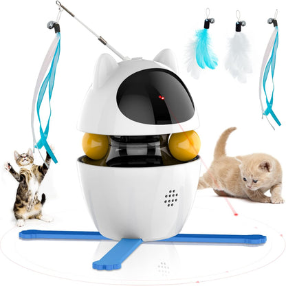 Engaging 3-in-1 Interactive Cat Toy: Feather, Ball & Light for Endless Fun and Exercise