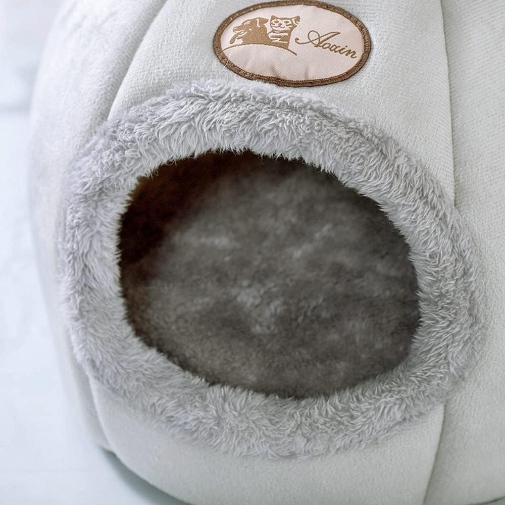 Cozy Cat Cave Bed for Ultimate Winter Comfort - Large Plush Tent for Cats and Small Dogs