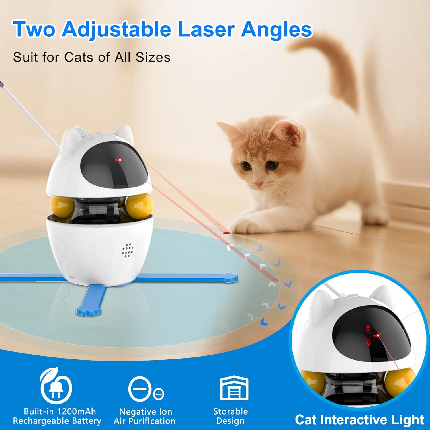 Engaging 3-in-1 Interactive Cat Toy: Feather, Ball & Light for Endless Fun and Exercise