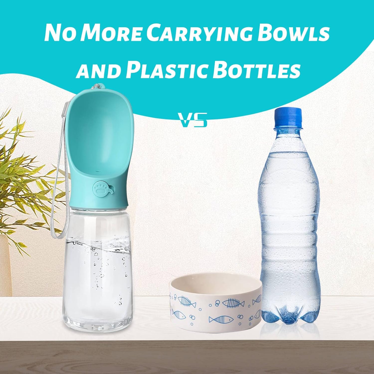 Ultimate Leak-Proof Dog Water Bottle - Portable 19oz Puppy Dispenser for Outdoor Adventures, Hiking & Travel - Food Grade Plastic in Stylish Blue