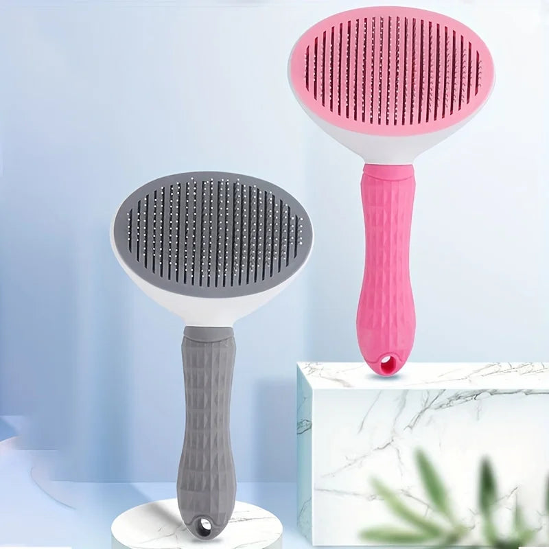 Effortlessly Groom Your Pets with the One-Click Hair Removal Comb - Automatic Slicker Brush for Dogs and Cats
