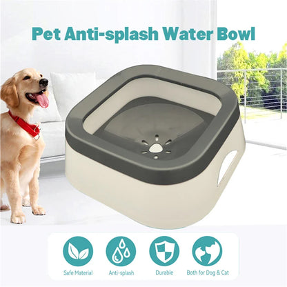 Revolutionary Anti-Splash Water Bowl for Dogs - 1L Large Capacity Drinker for Pets