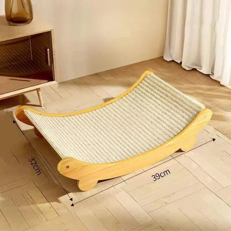 Multifunction Wooden Cat Scratcher & Bed