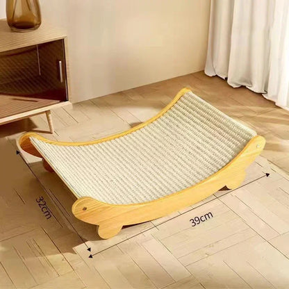 Multifunction Wooden Cat Scratcher & Bed