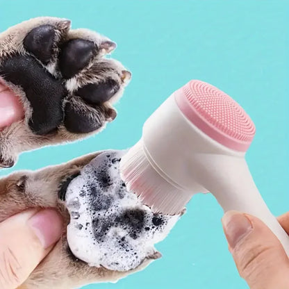 Pamper Your Pup with the 1Pc Silicone Pet Paw Cleaner & Massage Brush - The Ultimate Dual-Sided Grooming Tool for Healthy Coats and Claws!
