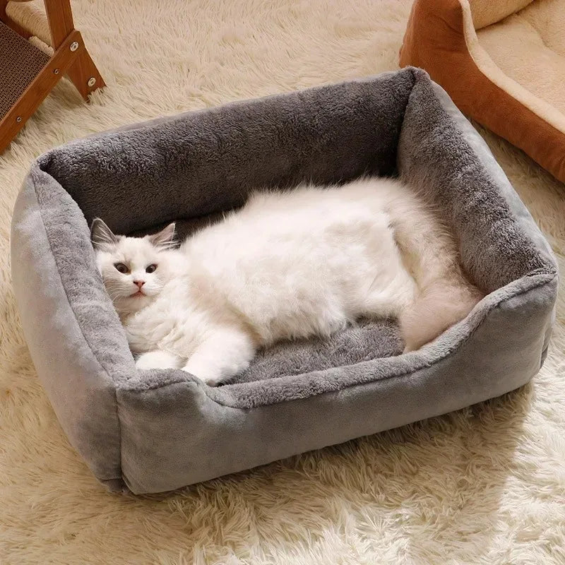 Cozy Winter Cat Bed & Dog Mat - Plush Cushion for Kittens and Puppies - Perfect Accessory for Your Furry Friends' Comfort