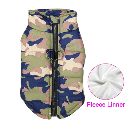 Padded Winter Warm Dog Clothes Waterproof Pet Vest Zipper Jacket for Small Medium Large Dogs Pug Chihuahua French Bulldog Coat