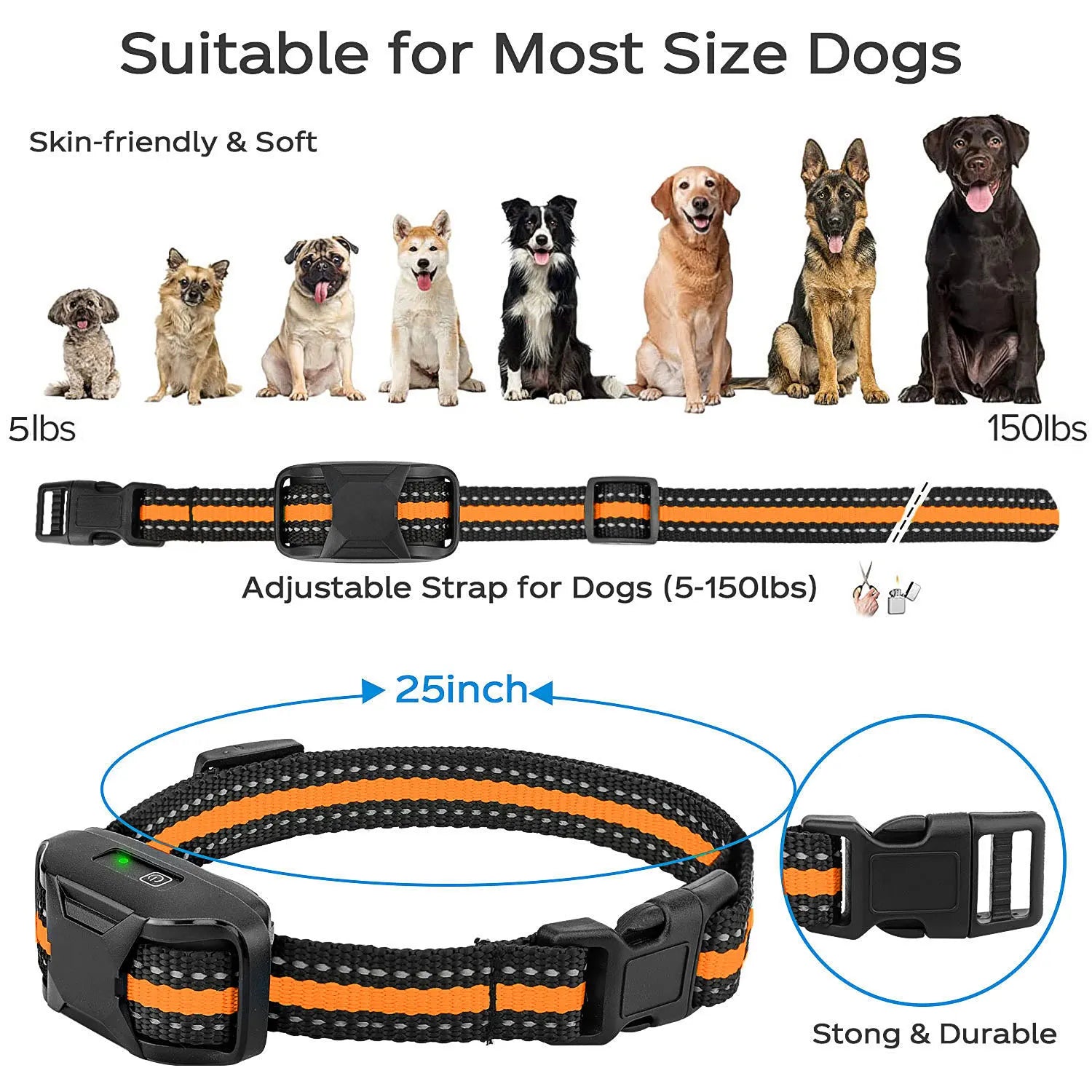 3300Ft Waterproof Electric Dog Training Collar with Remote Control - Perfect for Puppies and Dogs 5-120Lbs with Shock and Vibration Features
