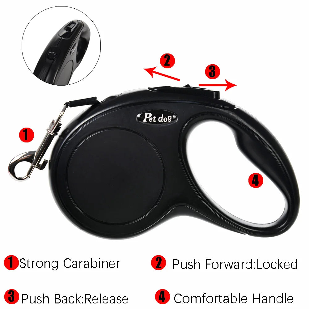 Premium Retractable Dog Leash for Small & Medium Dogs and Cats - Perfect for Walking, Hiking, and Outdoor Adventures!
