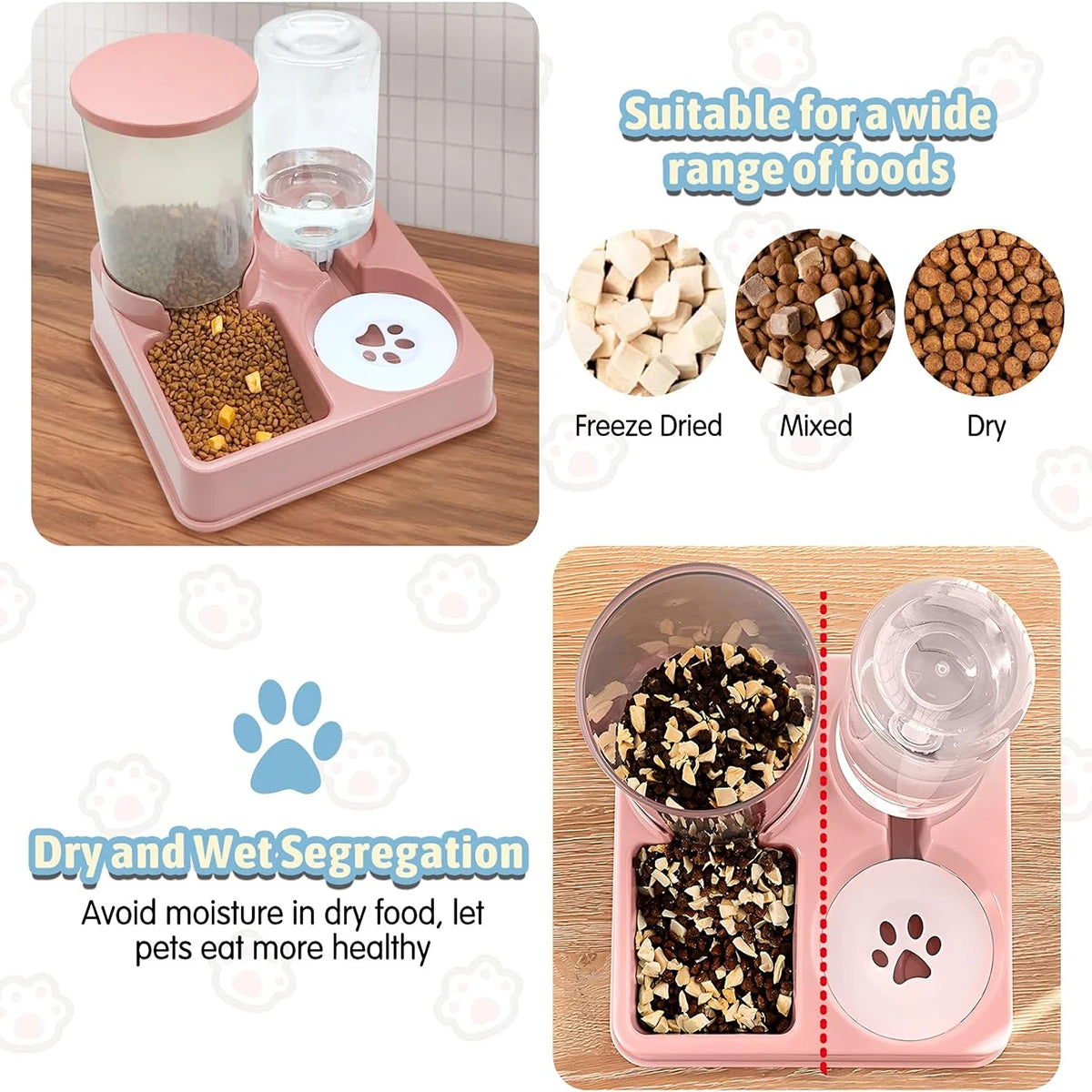 Revolutionize Your Pet's Mealtime with the 2-in-1 Automatic Cat Feeder and Water Dispenser Set - Effortless Feeding and Hydration for Dogs!