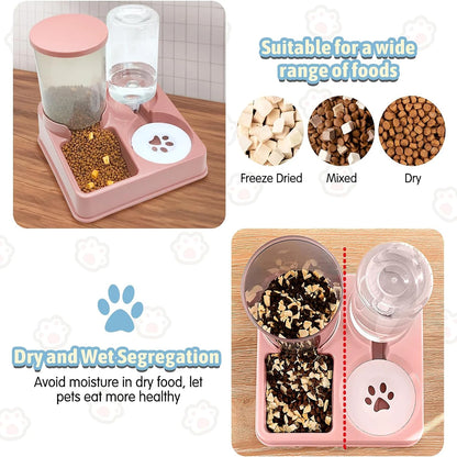 Revolutionize Your Pet's Mealtime with the 2-in-1 Automatic Cat Feeder and Water Dispenser Set - Effortless Feeding and Hydration for Dogs!