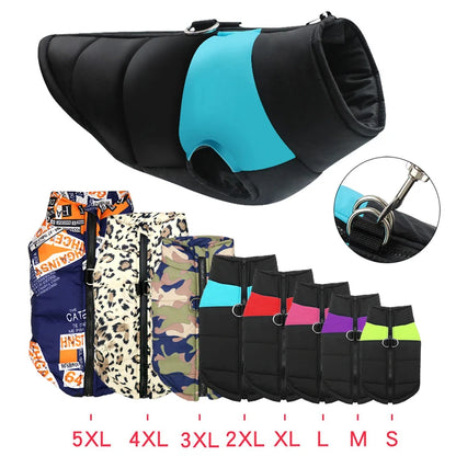 Padded Winter Warm Dog Clothes Waterproof Pet Vest Zipper Jacket for Small Medium Large Dogs Pug Chihuahua French Bulldog Coat