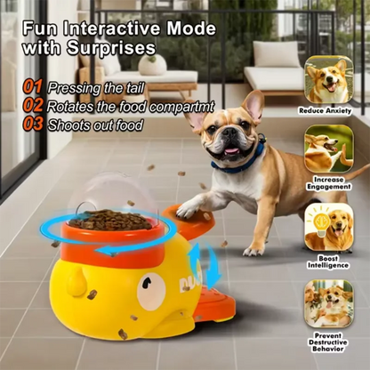 Engaging Interactive Puzzle Feeder for Dogs and Cats - Little Yellow Duck Design with Anti-Slip Bottom