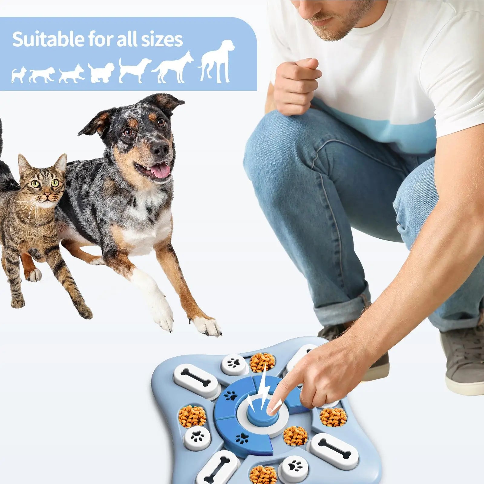 Interactive Dog Toys Slow Feeder Puzzle - Enhance Your Puppy’s IQ with Engaging Food Dispenser and Squeak Sounds