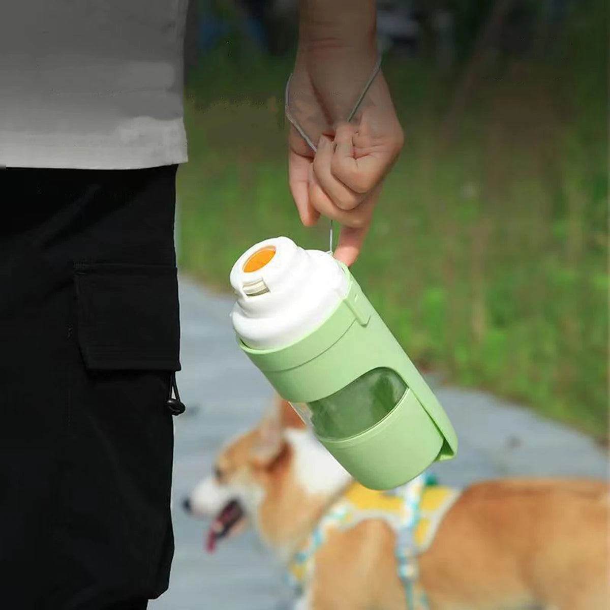 Portable Water Bottle for Dogs and Cats - All-in-One Food and Water Container for Outdoor Adventures