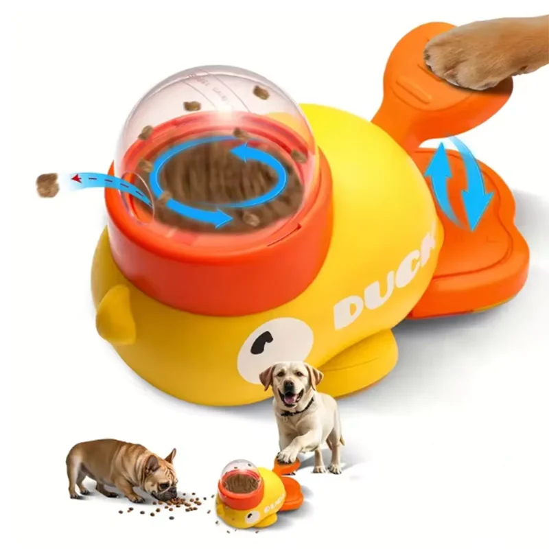 Engaging Interactive Puzzle Feeder for Dogs and Cats - Little Yellow Duck Design with Anti-Slip Bottom