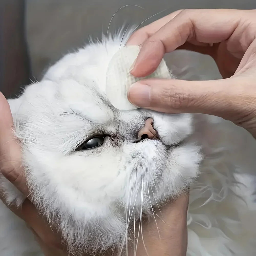 200 Pcs Gentle Pet Eye Cleaning Wipes - Effective Tear Stain Remover for Dogs and Cats, Moisture-Retaining Wash Pads for Happy Pets