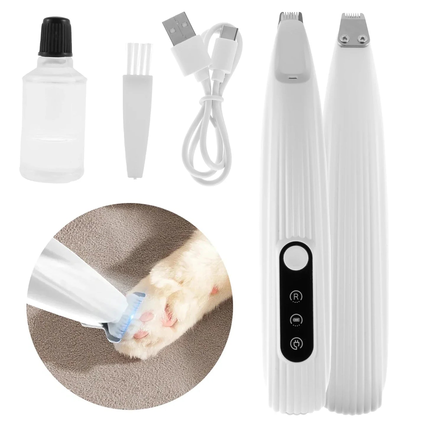 Ultimate Pet Dog Paw Trimmer with LED Light - Low Noise, High-Speed, Waterproof Grooming Tool for Dogs and Cats