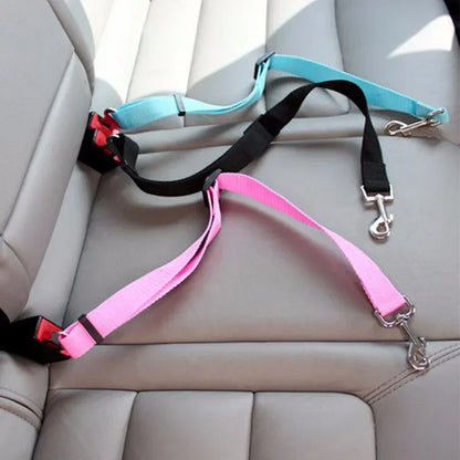 Secure Your Pet's Safety with Our Adjustable Dog and Cat Car Seat Belt - Perfect for Travel!