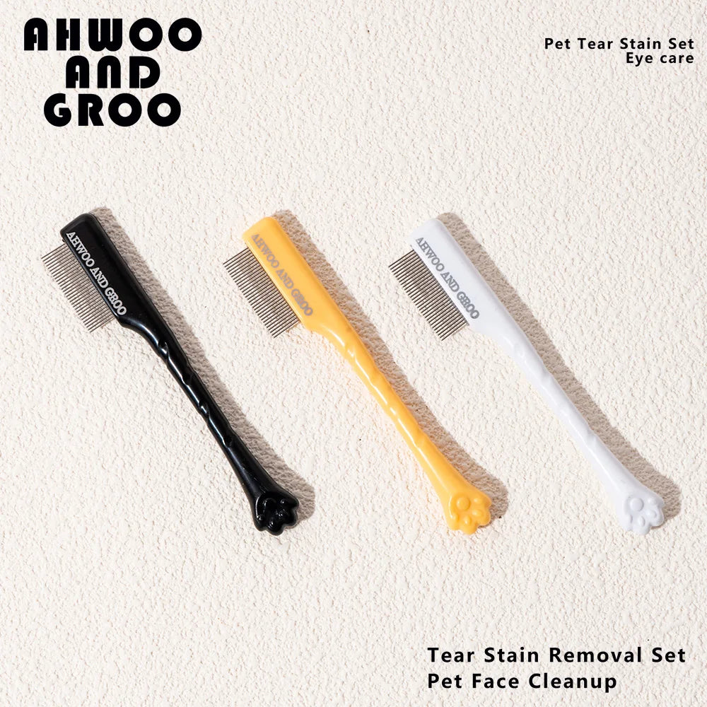Ultimate Pet Facial Cleaning Comb Set for Tear Stains and Eye-Poop - Perfect for Dogs and Cats!