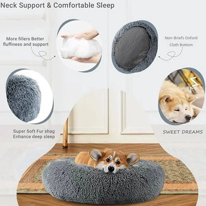 Cozy & Stylish Round Pet Bed for Large Dogs and Cats - Super Soft Plush Winter Sleeping House