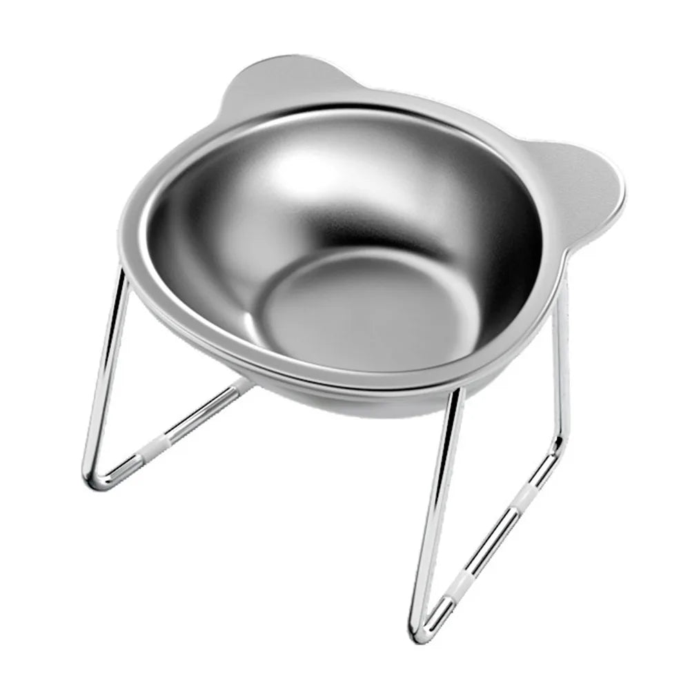Elevate Mealtime with Our 15° Tilted Stainless Steel Cat Bowl – Perfect for Healthy Eating!