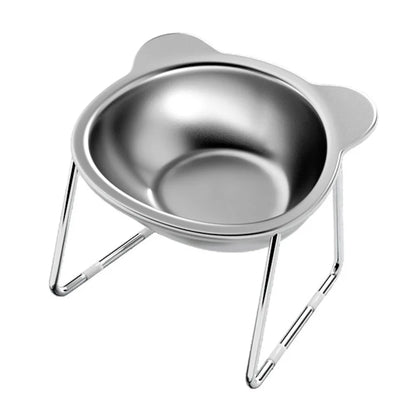 Elevate Mealtime with Our 15° Tilted Stainless Steel Cat Bowl – Perfect for Healthy Eating!