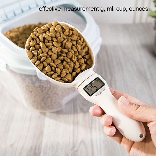 Precision Pet Food Measuring Scoop - Electronic Dog and Cat Food Scale with LED Display