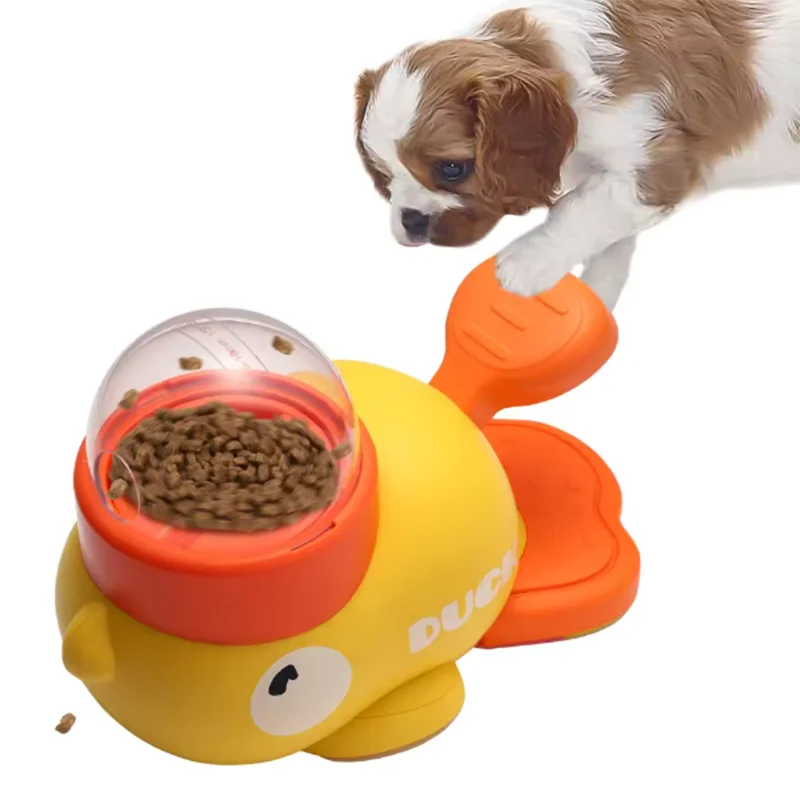 Engaging Interactive Puzzle Feeder for Dogs and Cats - Little Yellow Duck Design with Anti-Slip Bottom