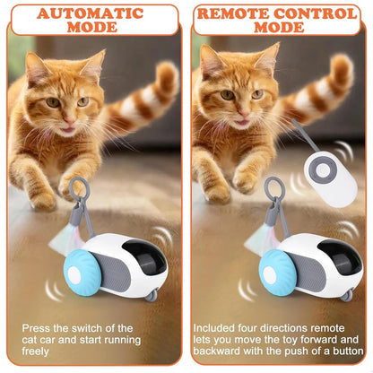 Interactive Smart Cat Toy Car - 2 Modes Remote Control for Engaging Play and Training