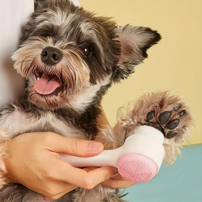 Pamper Your Pup with the 1Pc Silicone Pet Paw Cleaner & Massage Brush - The Ultimate Dual-Sided Grooming Tool for Healthy Coats and Claws!