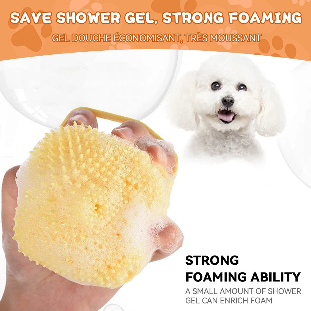 Transform Bath Time into a Spa Experience with Our Dog Bathing Brush - The Ultimate Pet Massage Tool with Shampoo Dispenser for Dogs and Cats