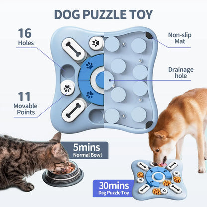 Interactive Dog Toys Slow Feeder Puzzle - Enhance Your Puppy’s IQ with Engaging Food Dispenser and Squeak Sounds