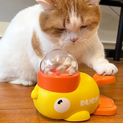 Engaging Interactive Puzzle Feeder for Dogs and Cats - Little Yellow Duck Design with Anti-Slip Bottom