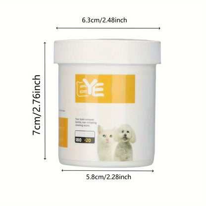 200 Pcs Gentle Pet Eye Cleaning Wipes - Effective Tear Stain Remover for Dogs and Cats, Moisture-Retaining Wash Pads for Happy Pets