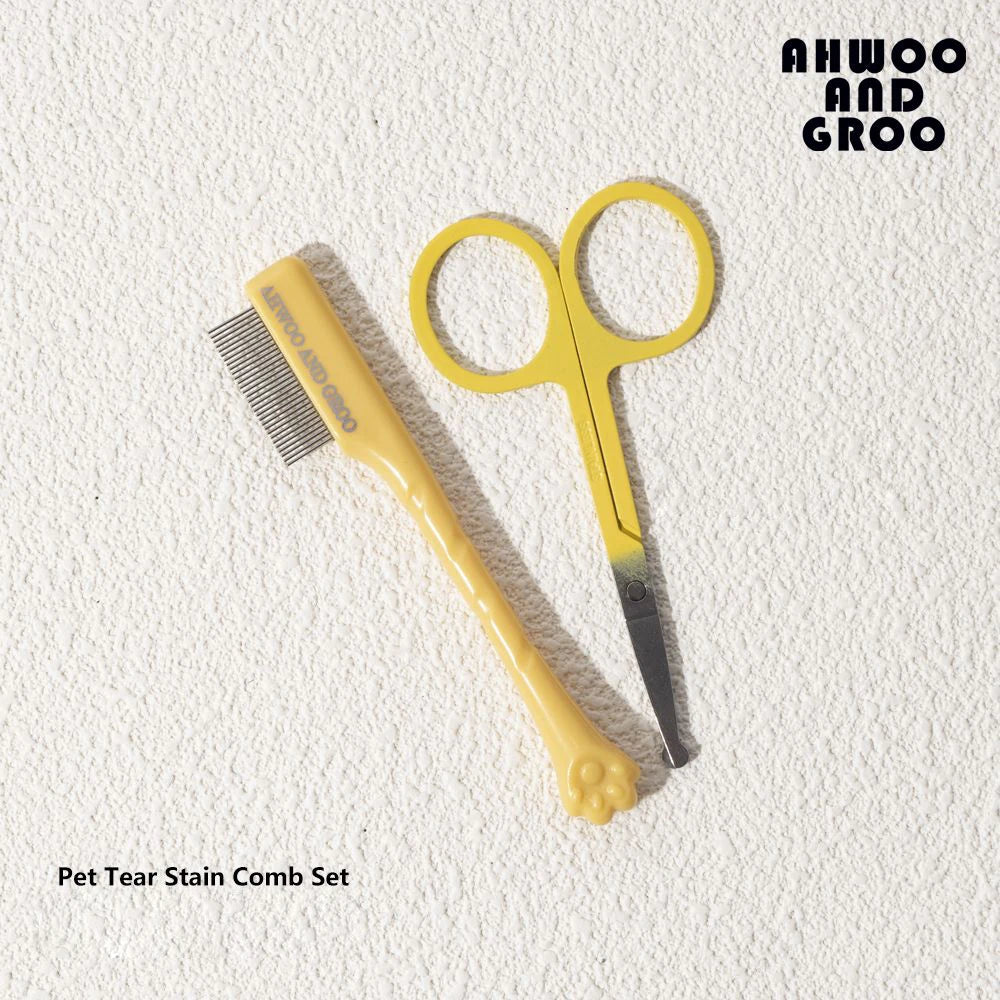 Ultimate Pet Facial Cleaning Comb Set for Tear Stains and Eye-Poop - Perfect for Dogs and Cats!