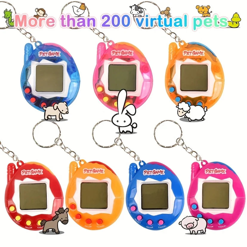1PC Transparent Electronic Pets Tamagotchi Nostalgic 168 Pets in One Virtual Cyber Digital Nostalgic Funny Toys Pixel Funny Play