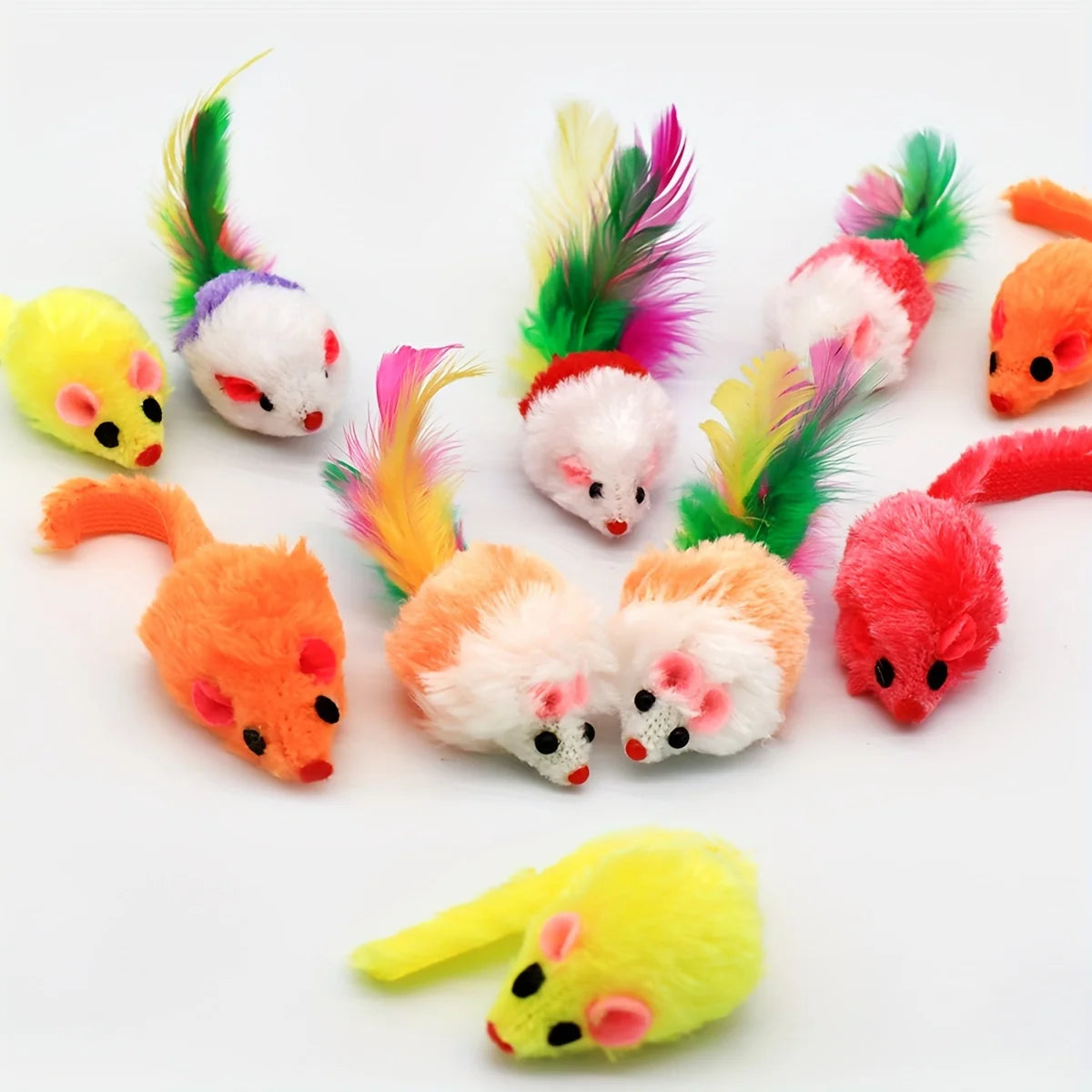 Engaging Catnip-Infused Plush Mouse Toys - 200 Pcs Interactive Fun for Indoor Cats