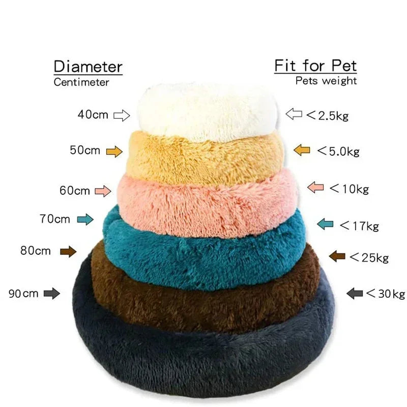 Cozy & Stylish Round Pet Bed for Large Dogs and Cats - Super Soft Plush Winter Sleeping House