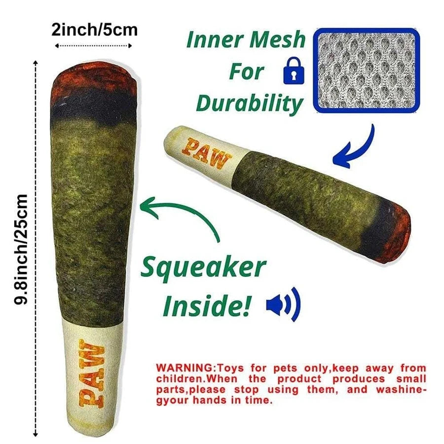 Engaging and Durable Interactive Cigar Squeak Toy for Small Dogs - Perfect Plush Chewing Companion!