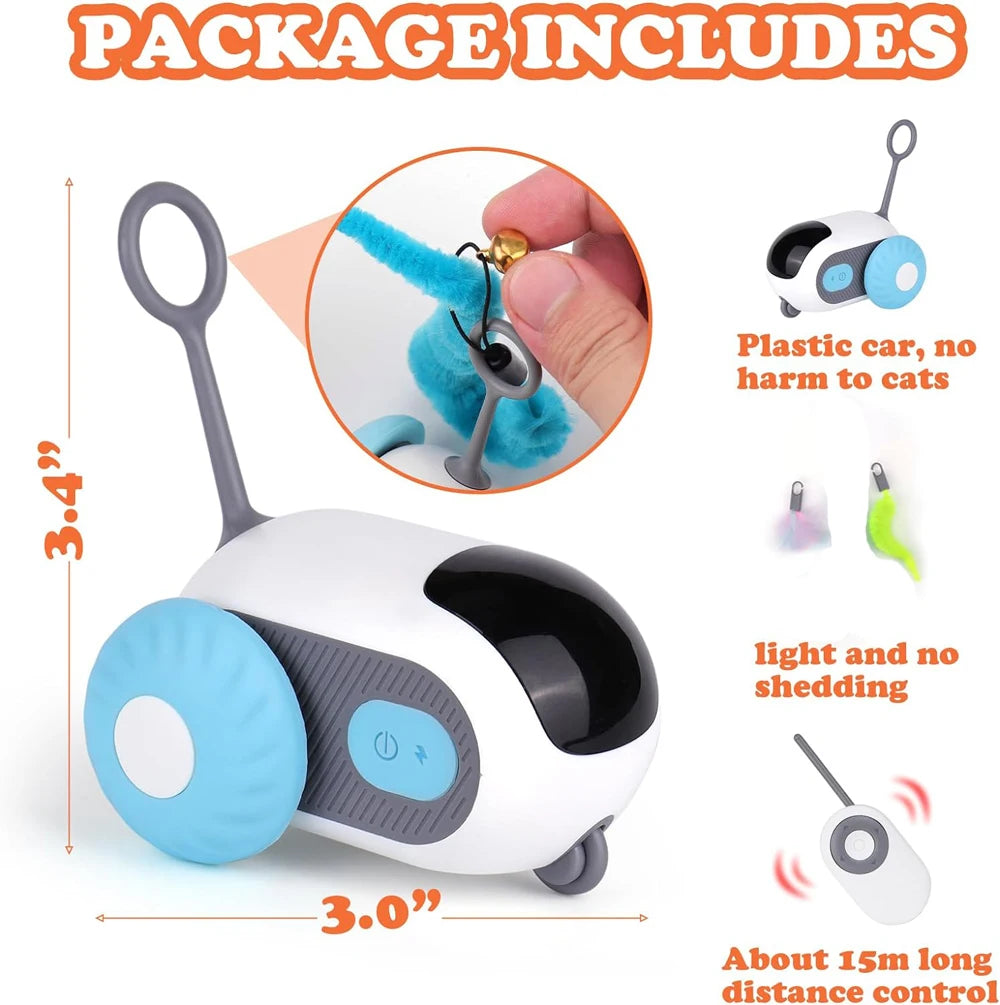 Interactive Smart Cat Toy Car - 2 Modes Remote Control for Engaging Play and Training