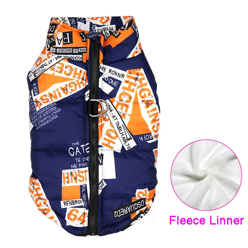 Padded Winter Warm Dog Clothes Waterproof Pet Vest Zipper Jacket for Small Medium Large Dogs Pug Chihuahua French Bulldog Coat