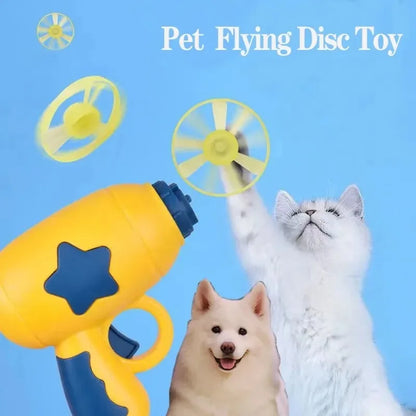 Funny Cat Toy Interactive Launch Pet Training Toy for Kitten Mini Flying Disc Shooting Gun Chasing Games Cat Toys Pet Supplies