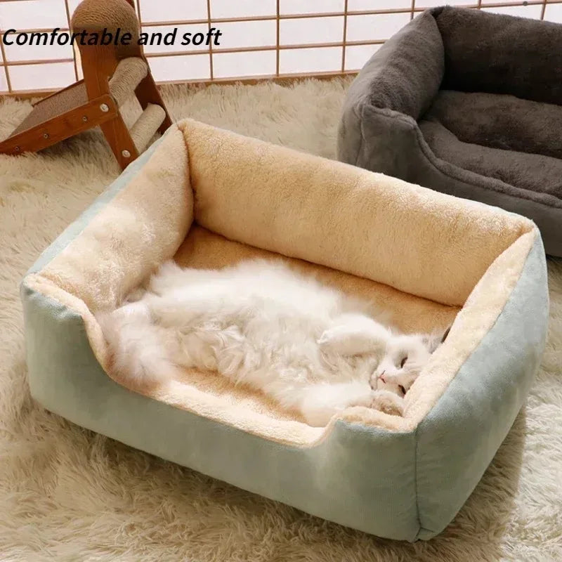 Cozy Winter Cat Bed & Dog Mat - Plush Cushion for Kittens and Puppies - Perfect Accessory for Your Furry Friends' Comfort