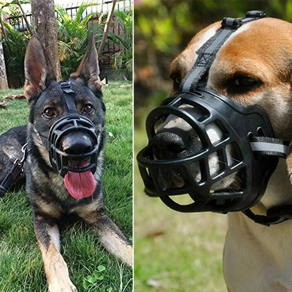 Adjustable Reflective Dog Muzzle - Breathable Anti-Biting Mouth Cover for Safe Drinking