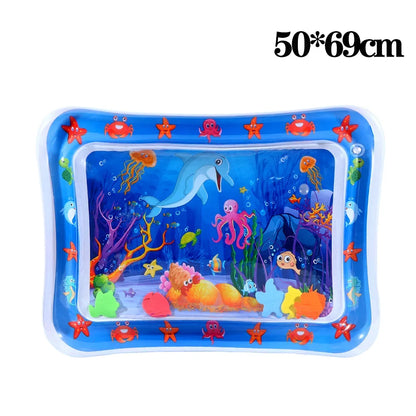 Water Sensory Play Mat Thickened Inflatable Water Mat for Cat and Dog Pet Playmat with Fish Sea Ocean Theme Sensory Toy Water