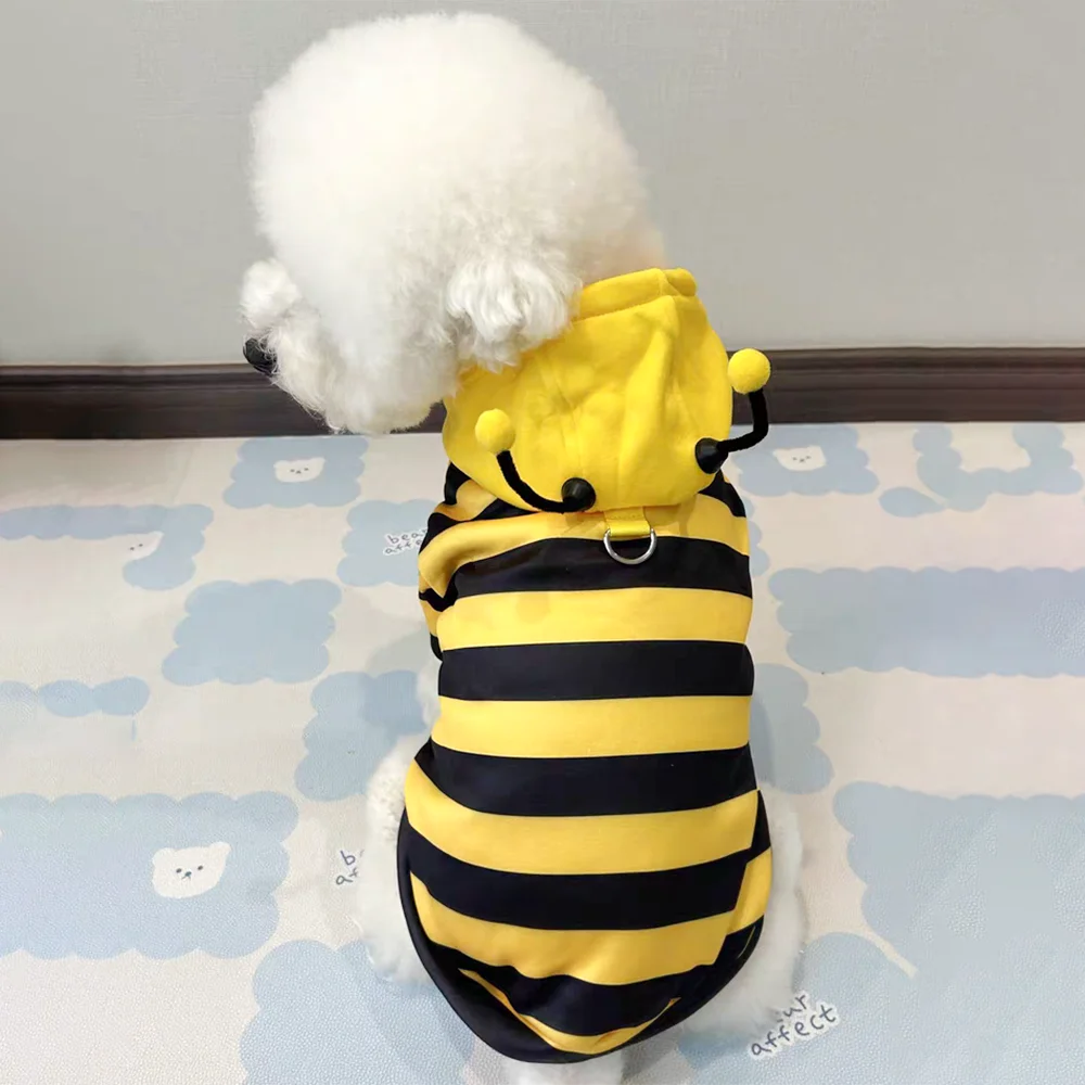 Bee Pet Puppy Coat Apparel Outfit Dog Halloween Hoodies Winter Cat Cosplay Costume Holiday Outfit for Small Medium Dogs & Cats