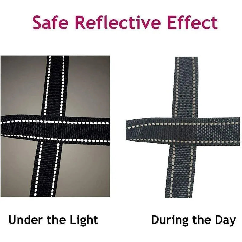 Durable Night Reflection Dog Harness and Leash Set for Safe Walks - Perfect for All Breeds